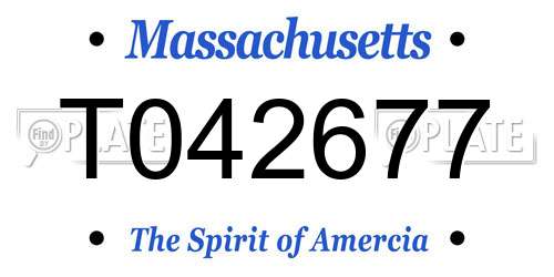 T042677 Massachusetts License Plate