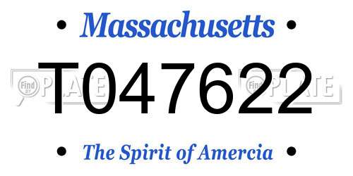 T047622 Massachusetts License Plate