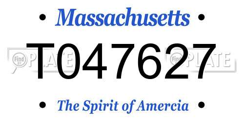 T047627 Massachusetts License Plate