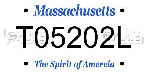 T05202L Massachusetts License Plate