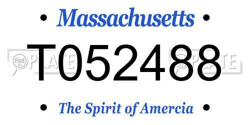 T052488 Massachusetts License Plate