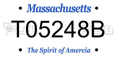 T05248B Massachusetts License Plate