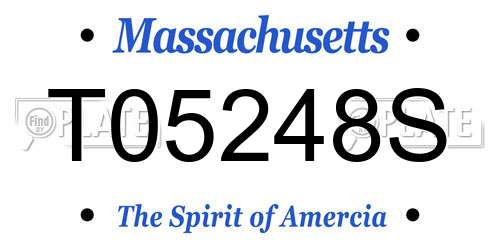T05248S Massachusetts License Plate