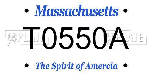 T0550A Massachusetts License Plate