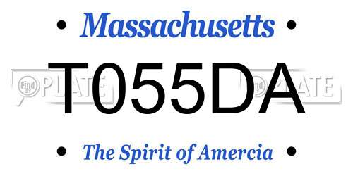 T055DA Massachusetts License Plate