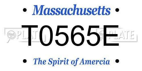 T0565E Massachusetts License Plate
