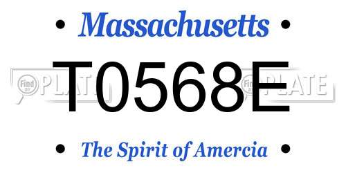 T0568E Massachusetts License Plate