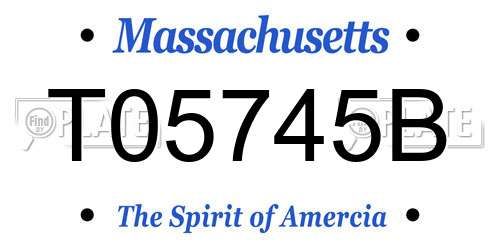 T05745B Massachusetts License Plate