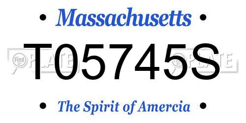 T05745S Massachusetts License Plate