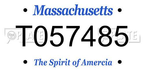 T057485 Massachusetts License Plate