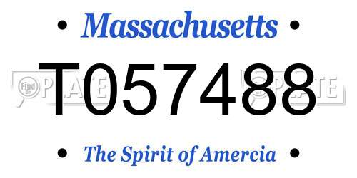 T057488 Massachusetts License Plate