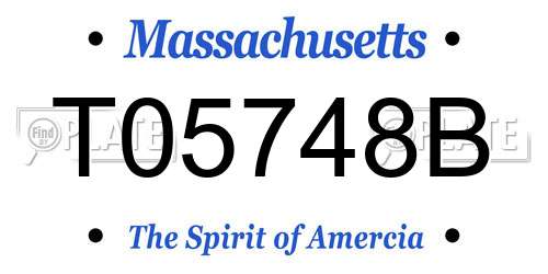 T05748B Massachusetts License Plate