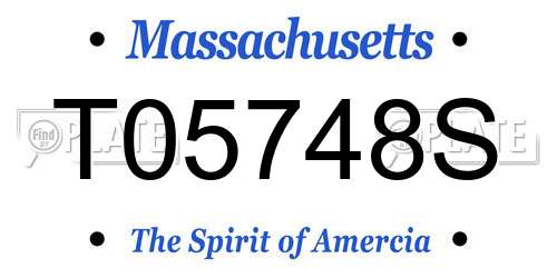 T05748S Massachusetts License Plate