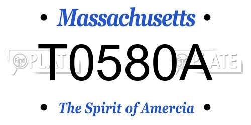 T0580A Massachusetts License Plate
