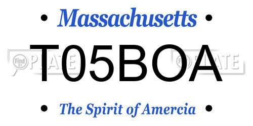 T05BOA Massachusetts License Plate