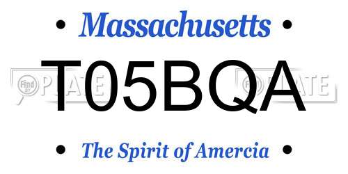 T05BQA Massachusetts License Plate