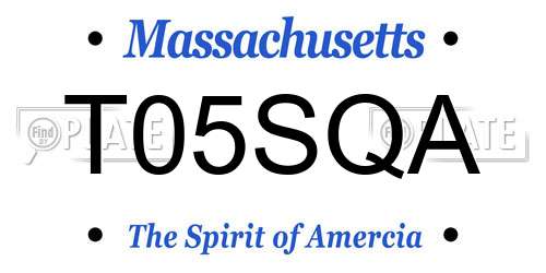 T05SQA Massachusetts License Plate