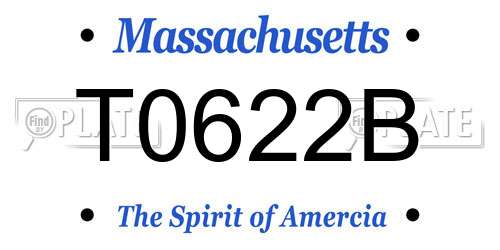 T0622B Massachusetts License Plate