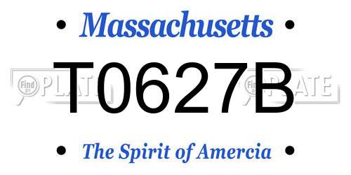 T0627B Massachusetts License Plate