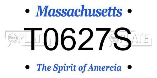 T0627S Massachusetts License Plate