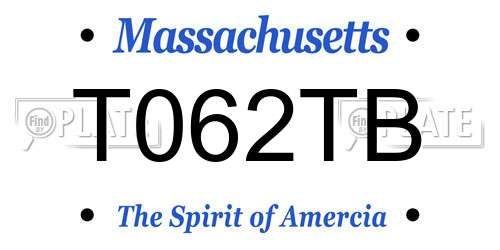 T062TB Massachusetts License Plate