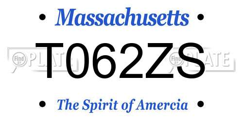 T062ZS Massachusetts License Plate