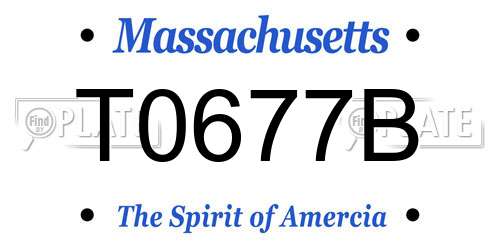 T0677B Massachusetts License Plate