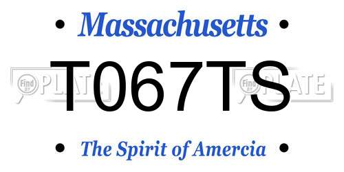 T067TS Massachusetts License Plate