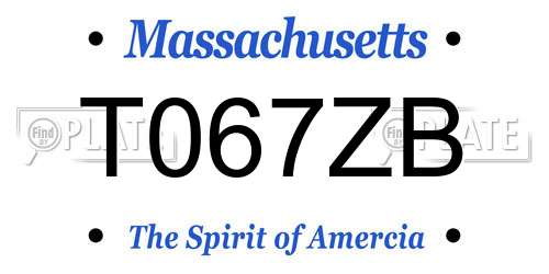 T067ZB Massachusetts License Plate