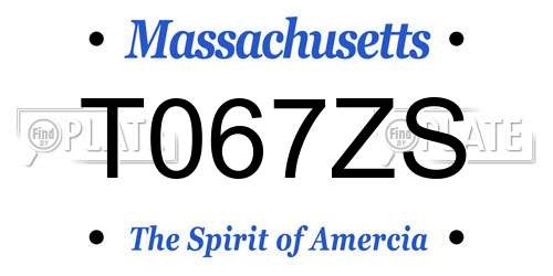 T067ZS Massachusetts License Plate