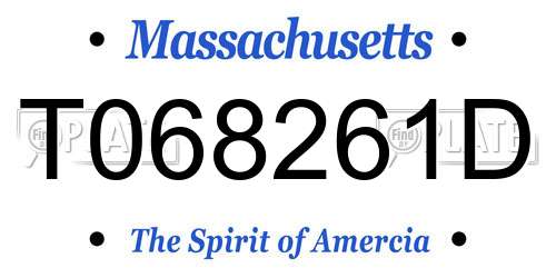 T068261D Massachusetts License Plate