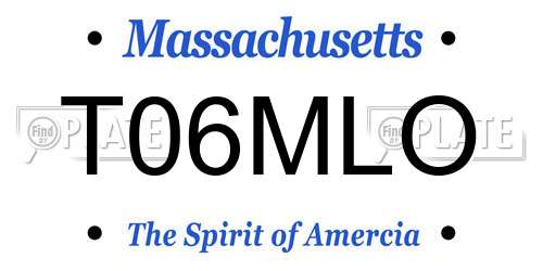 T06MLO Massachusetts License Plate