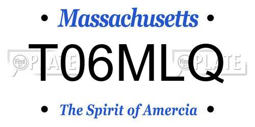T06MLQ Massachusetts License Plate