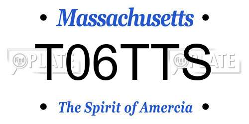 T06TTS Massachusetts License Plate