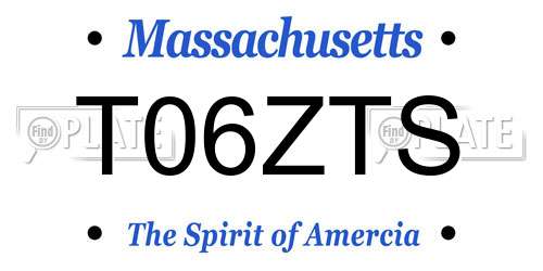 T06ZTS Massachusetts License Plate