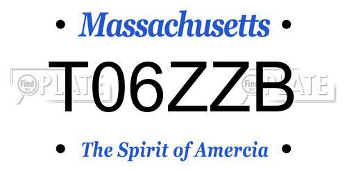 T06ZZB Massachusetts License Plate