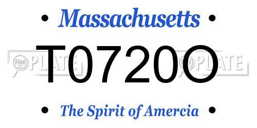 T0720O Massachusetts License Plate