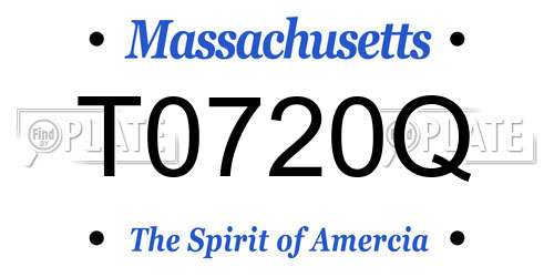 T0720Q Massachusetts License Plate