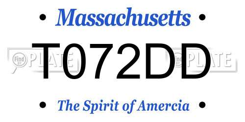 T072DD Massachusetts License Plate