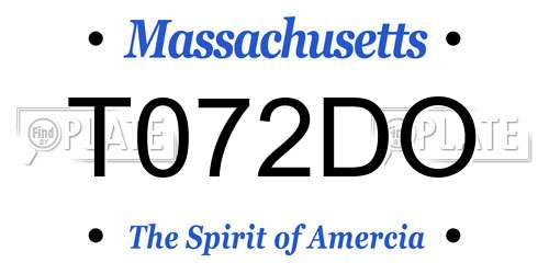 T072DO Massachusetts License Plate