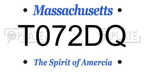 T072DQ Massachusetts License Plate