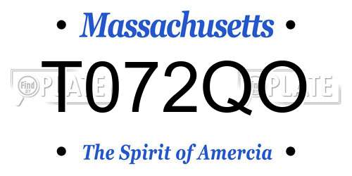 T072QO Massachusetts License Plate