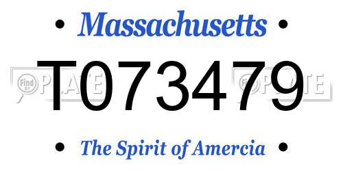 T073479 Massachusetts License Plate