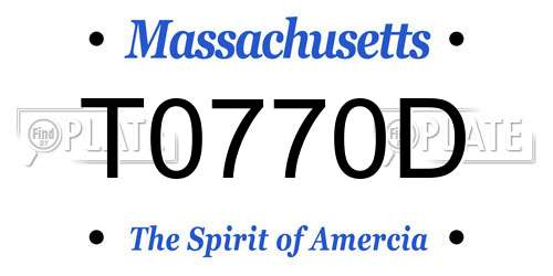 T0770D Massachusetts License Plate