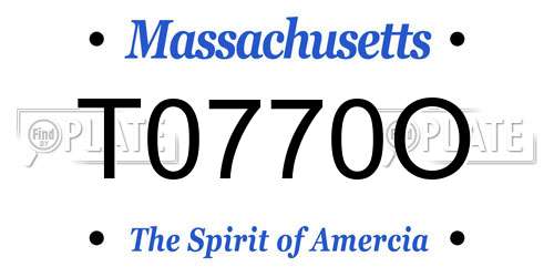 T0770O Massachusetts License Plate