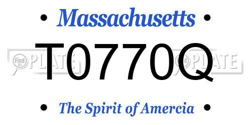 T0770Q Massachusetts License Plate