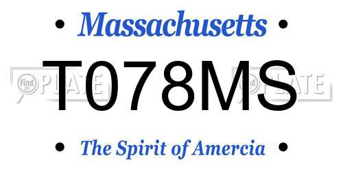 T078MS Massachusetts License Plate