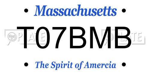 T07BMB Massachusetts License Plate