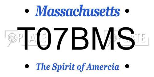 T07BMS Massachusetts License Plate