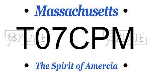 T07CPM Massachusetts License Plate